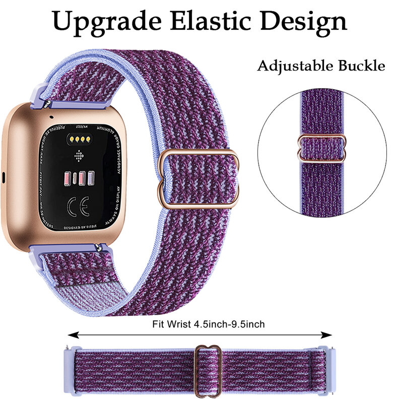 Bracelet de Montre artificiel astique en Nylon pour Fitbit Versa 2/Versa Lite, 1 Pièce