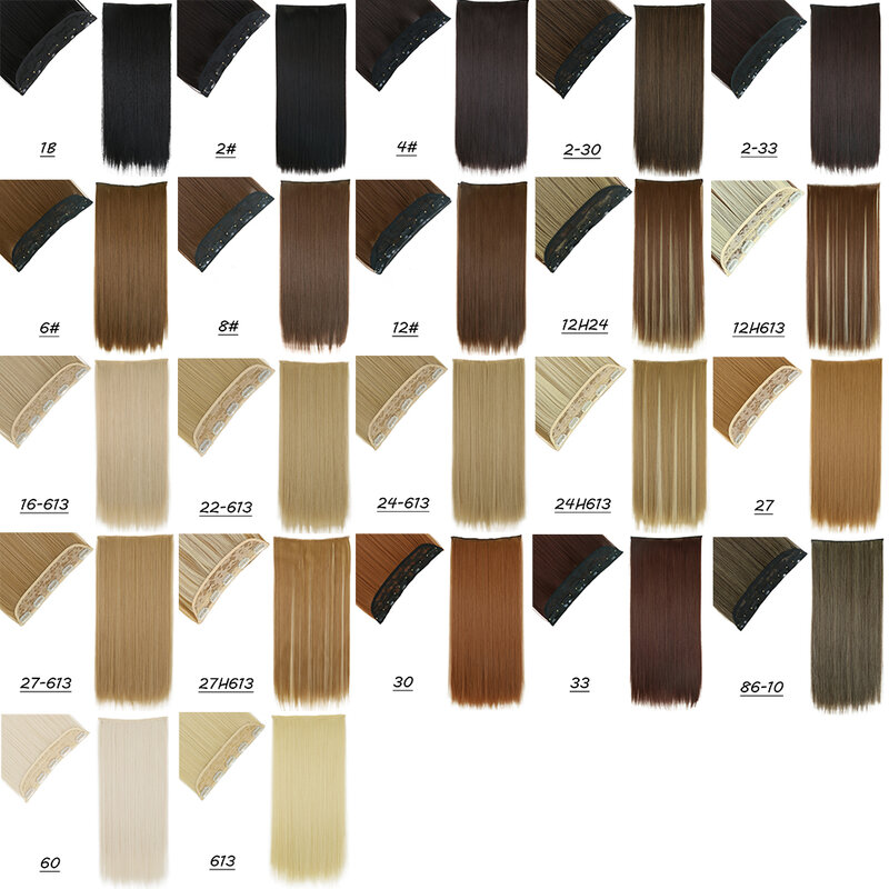 Lange gerade 5 Clips in Haar verlängerungen natürliche synthetische hitze beständige einteilige falsch blonde schwarzbraune Haarteil