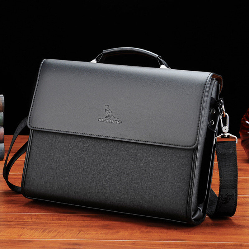 Business PU Leather Men's Briefcase Luxury Flip Man Handbag High Quality Laptop Bag Office Male Shoulder Crossbody