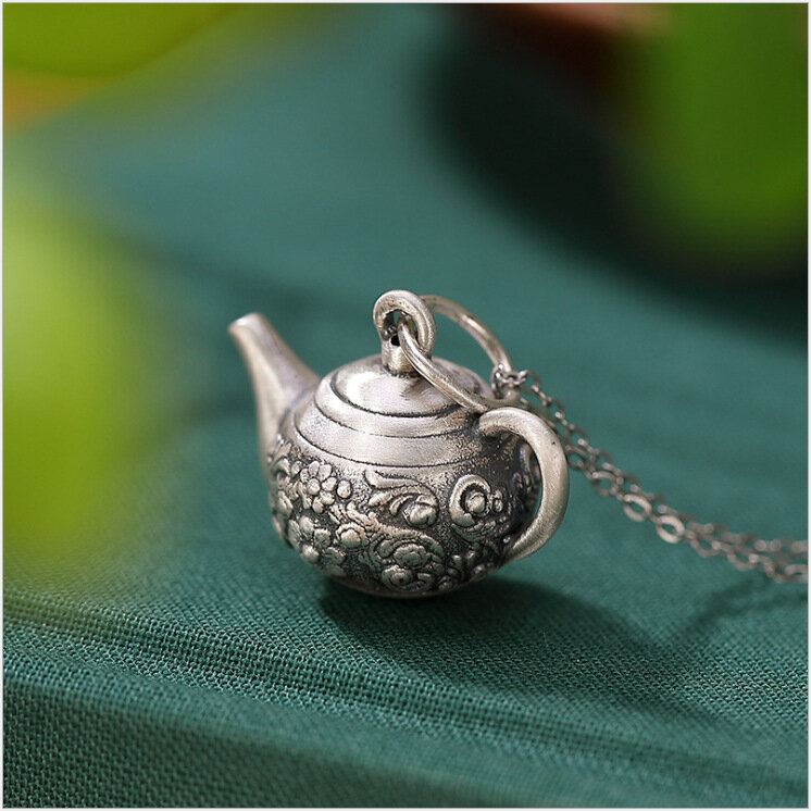 Винтажное креативное ожерелье унисекс в виде чайника серебряного цвета Длинная цепочка для свитера аксессуары для вечеринки подарок