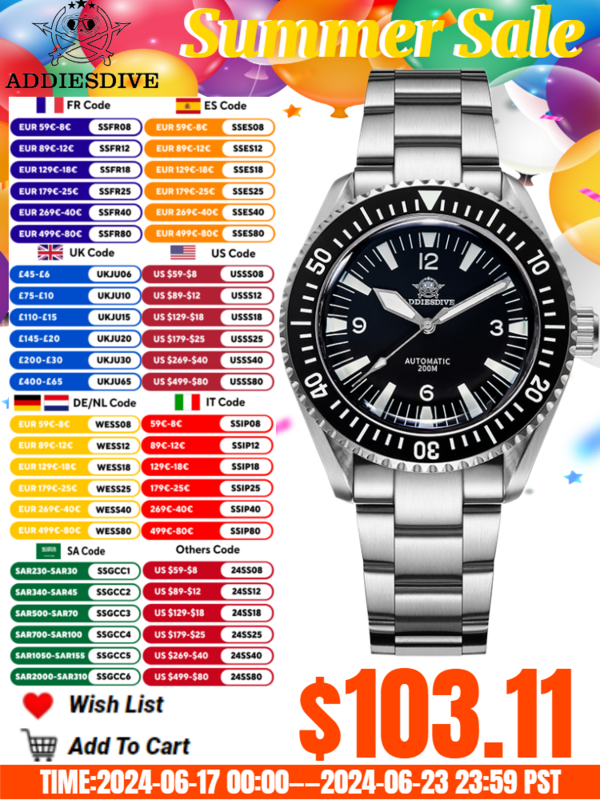 Adpeso jam tangan pria, jam tangan Mekanikal otomatis kaca safir 20bar tahan air BGW9 Super bercahaya Reloj Hombre Jepang NH35A