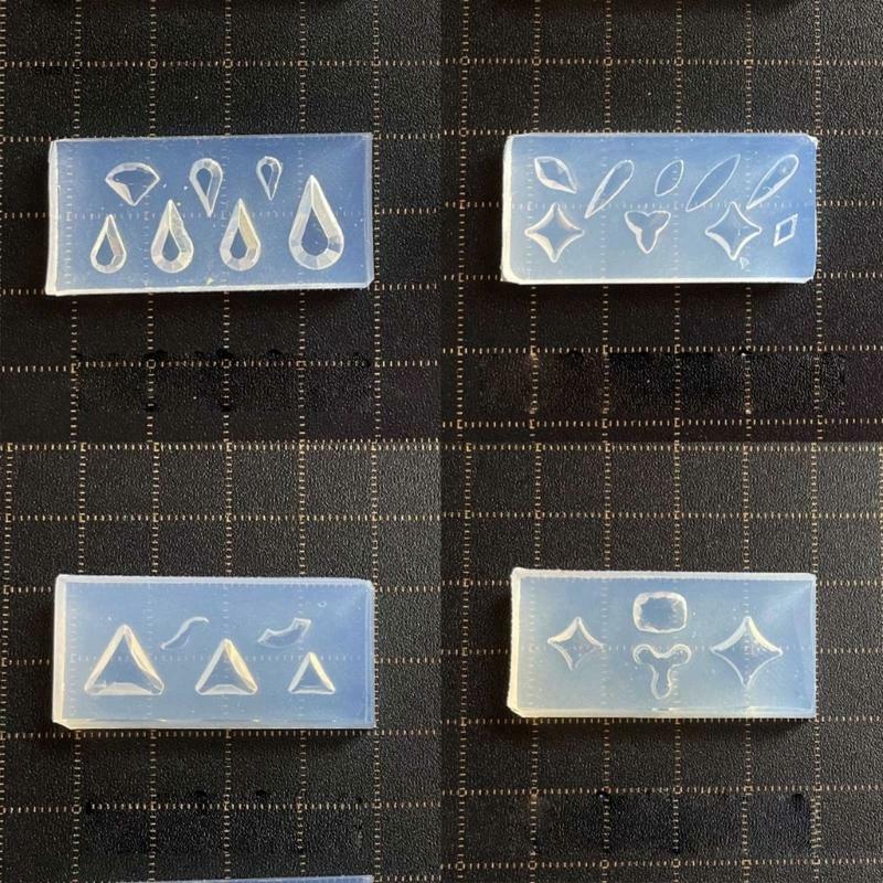 X7YA 15 Uds 3D Mini moldes gemas facetadas molde para decoración uñas combinación silicona molde decorativo herramienta