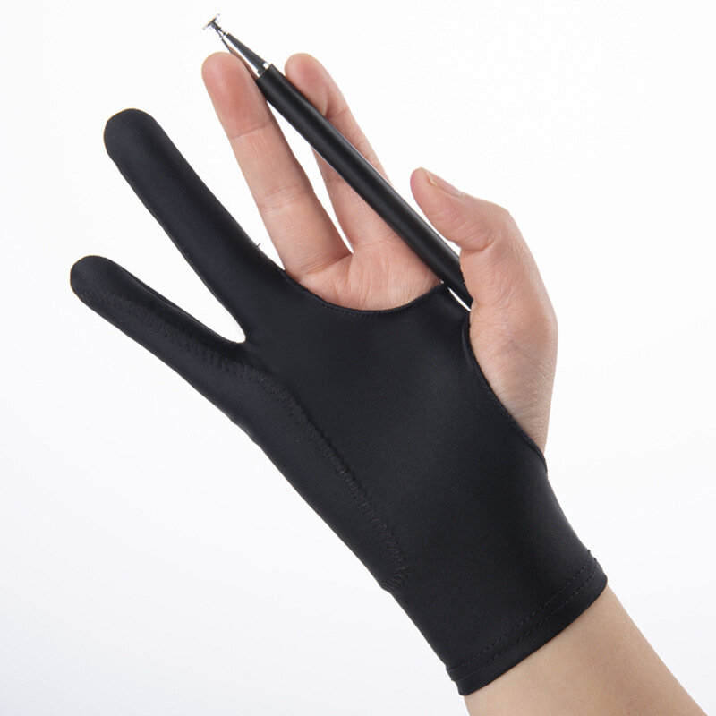 1PC 2 손가락 그리기 장갑 방오 아티스트 호의 그래픽 쓰기 디지털 장갑 두 손가락 편안한 3 크기