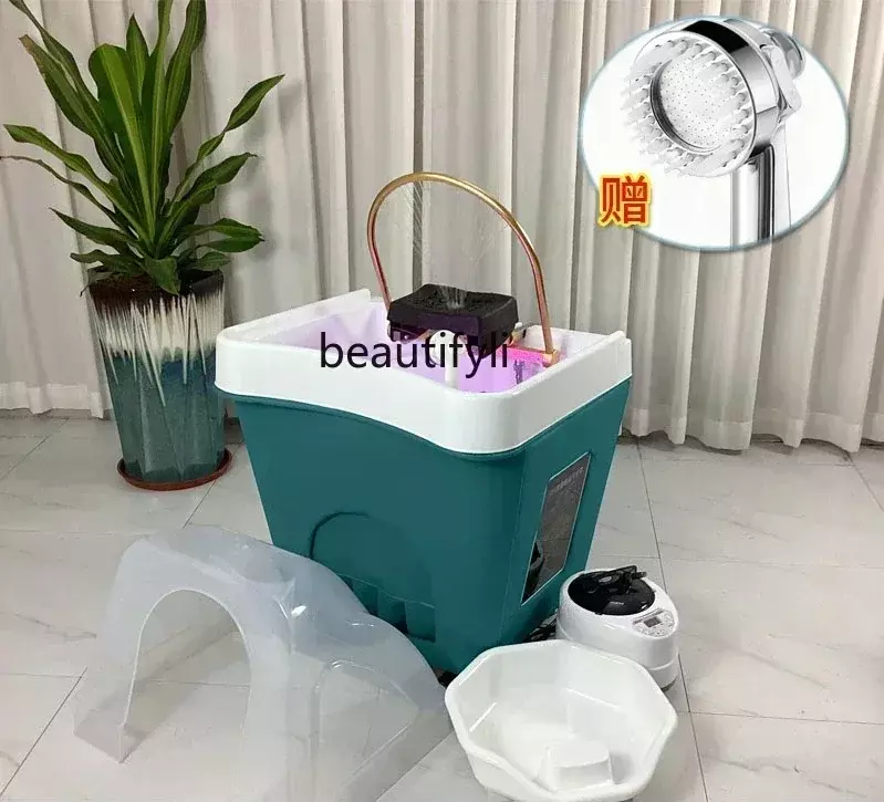 Máquina de terapia de cabezal de lavabo de champú móvil, soporte de sofá de masaje, cama Facial, fumigación, circulación de agua, máquina de champú