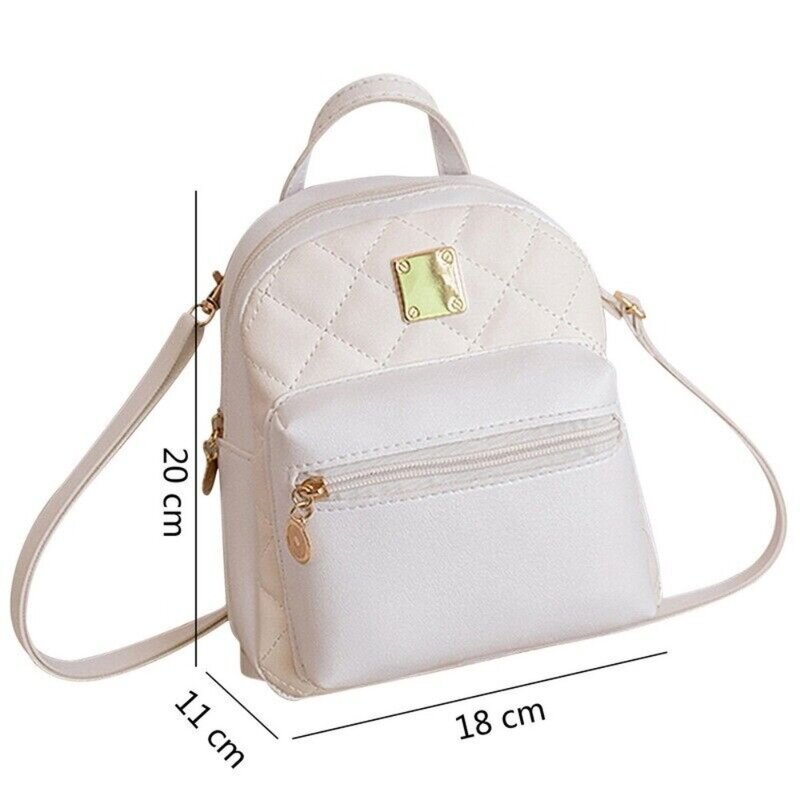 Bolsa de ombro feminina de couro PU pequena mochila de viagem para meninas da escola, mochila de compras monocromática de alta qualidade, nova, 1pc