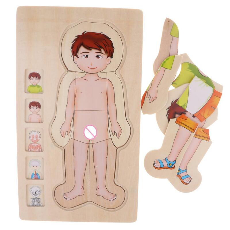 Деревянная головоломка для мальчиков, конструкция тела, головоломка для дошкольного детского сада, обучающая игрушка