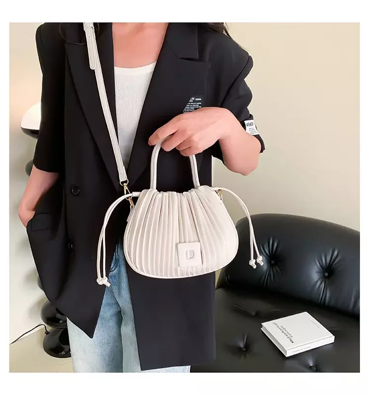 Modna markowa torba Crossbody dla kobiet 2024 luksusowa torebka damska w stylu Vintage torebka na ramię casualowa torebka wiadro ze skóry PU