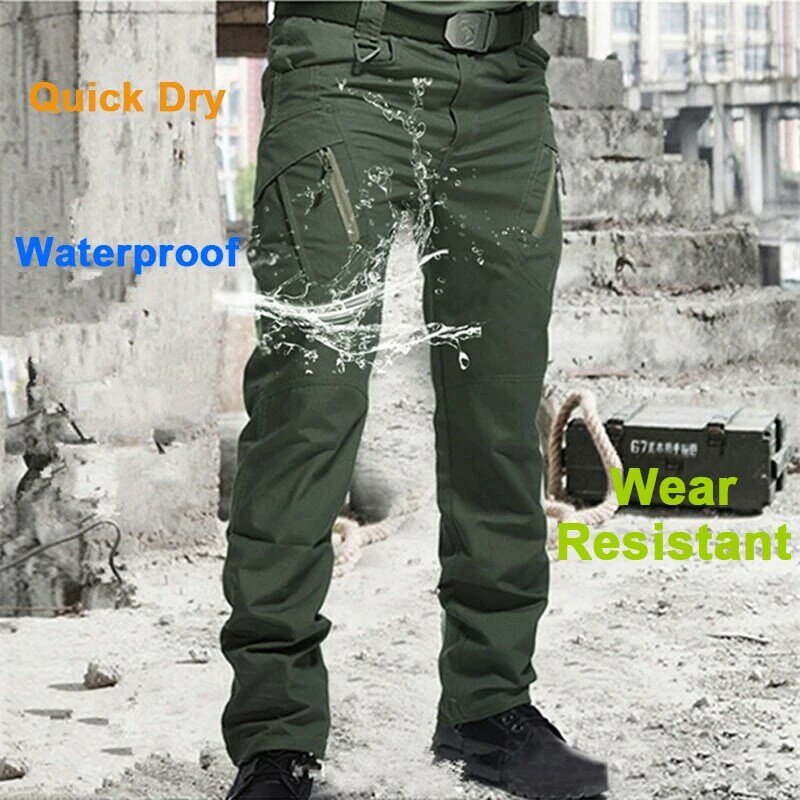 Pantaloni da città da uomo pantaloni Cargo Multi-tasca tuta da allenamento Casual resistente all'usura impermeabile abbigliamento