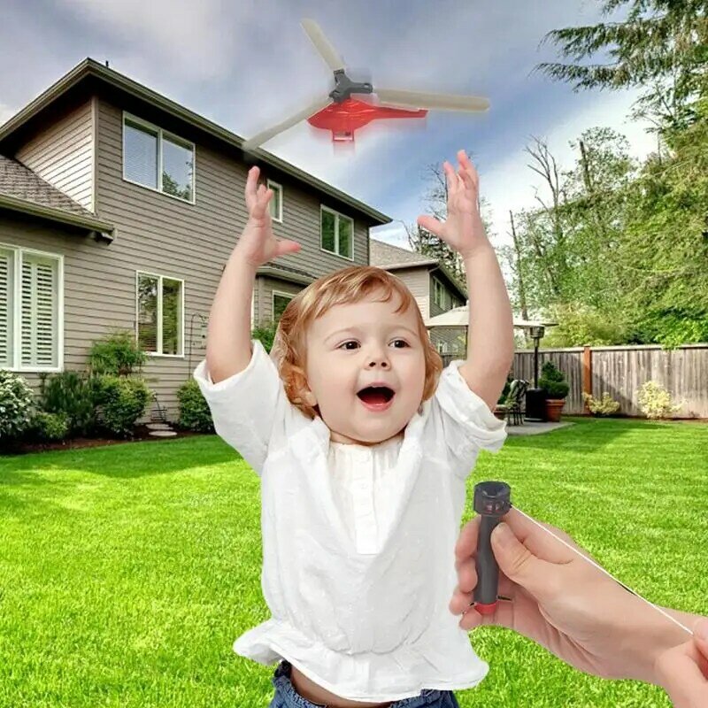 Ручной вертолет 6 шт. креативный пропеллер детский летающий вращающийся вертолет забавные обучающие и развивающие игрушки тянущаяся веревка летающая игрушка