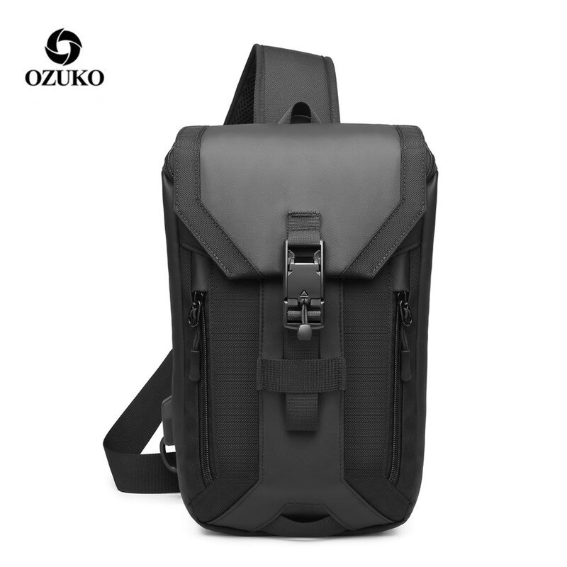 OZUKO Messenger bag Men Anti-theft Crossbody Bag 9.7 inch IPAD High Quality Waterproof Male Sling Shoulder Messenger Bag Chest