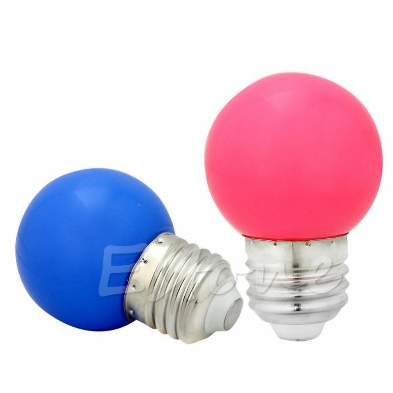 Ampoule boule golf mini LED E27 1W, lumineux en bleu, rouge, vert, jaune, blanc