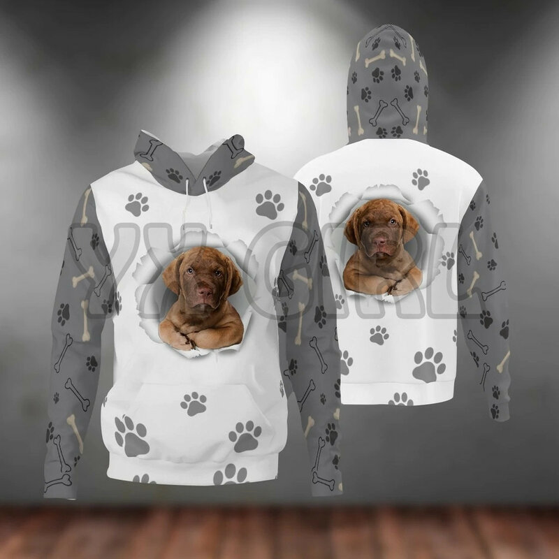 39huahua-ユニセックスの犬のプリントフード付きスウェットシャツ,楽しい,カジュアル,ストリート