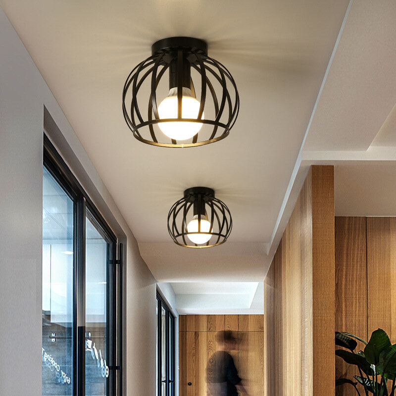 Lampada da soffitto in stile americano lampada da portico per camera industriale lampadario Vintage lampade da parete artigianali in ferro per interni