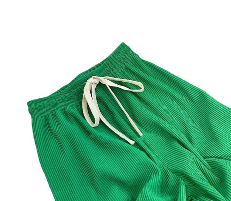 กางเกงกางเกงขาม้าถูพื้นเอวสูงสำหรับผู้หญิงกางเกงลำลองทรงหลวมอเนกประสงค์ขาตรงสำหรับฤดูร้อนใหม่