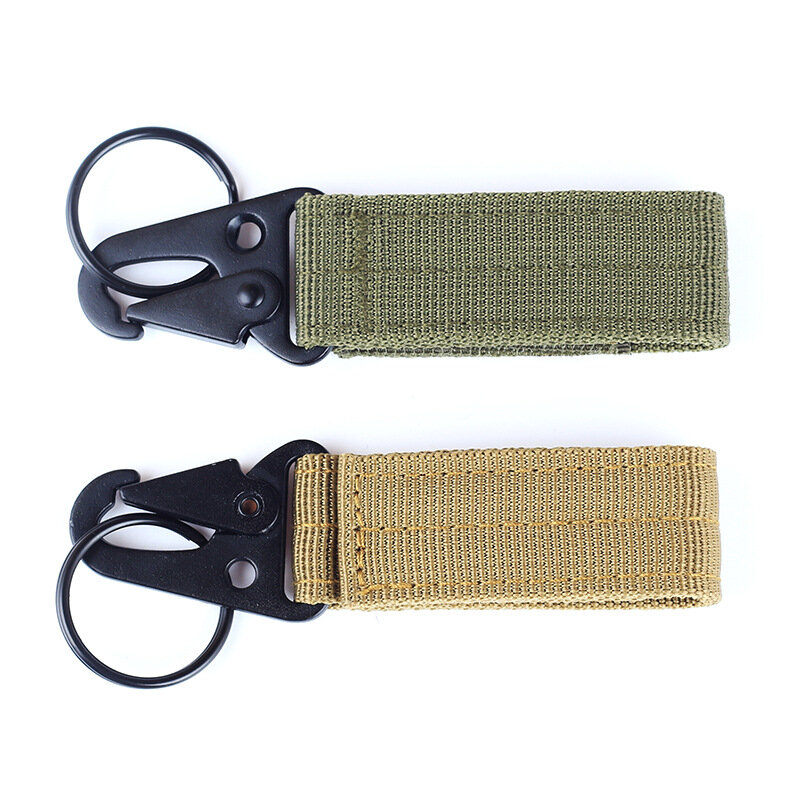 Cinturón táctico de 3 piezas con Clip para llaves, gancho de correa de nailon, hebilla de llavero para mochila de viaje