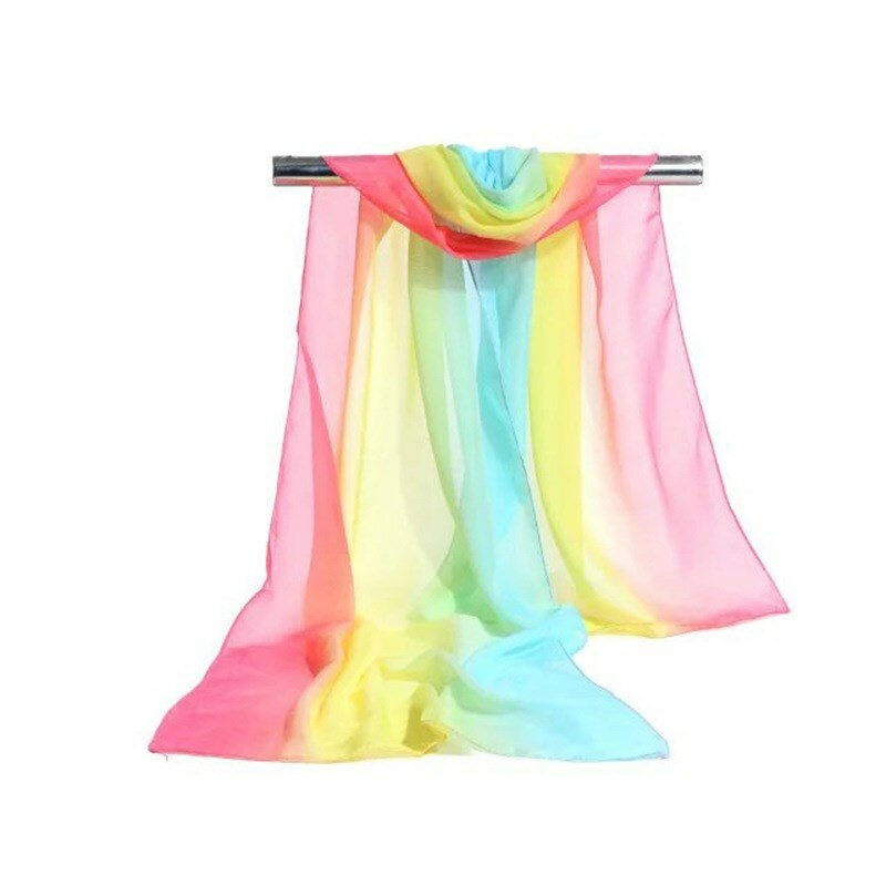 Bufanda de gasa con gradiente de Color para mujer, chal salvaje, protector solar, flor floral, niña, 160x50cm