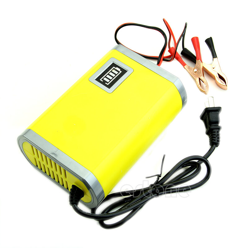 U90C-cargador automático para coche y motocicleta, máquina de carga inteligente, 12V, 6A, color amarillo