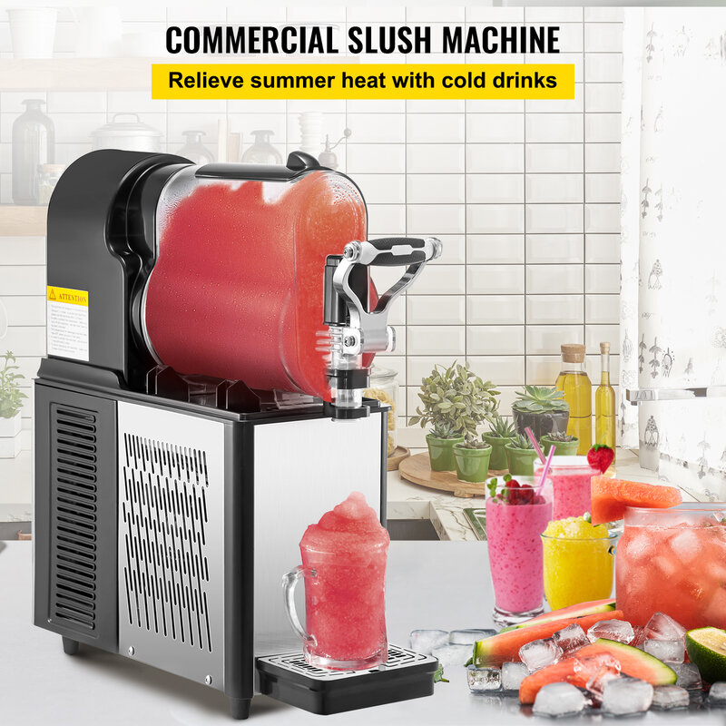 VEVOR Commercial Slushy Machine 3L Single Bowl machine a slush 330W Frozen Drink Machine with Temperature Preservation Black
