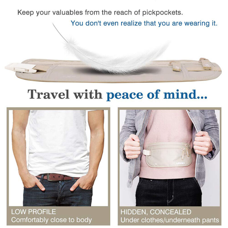 Viagem Invisível Cintura Packs Pouch, Carteira De Segurança Oculta, Passaporte Saco De Cinto De Dinheiro, Pacote De Peito, Presente