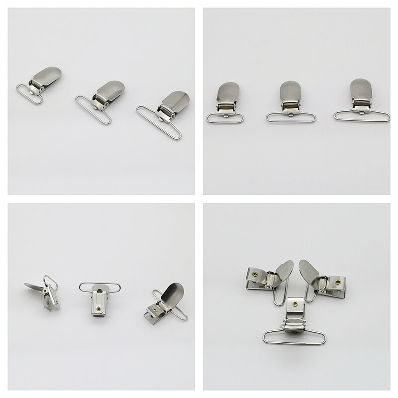 Rust Free 8 Pcs Genuine Stainless Steel Suspender Clip,Bed Sheet Clip,Pacifier Clip with Inside Protective Gasket C1601