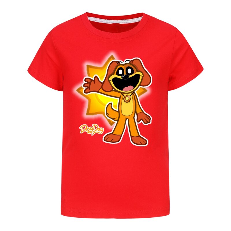 Game Smiling Critters T Shirt Children's Pullover Clothing Kids Clothes Boys Pure Cotton T-shirts Girls Short Sleeve Casual Tops