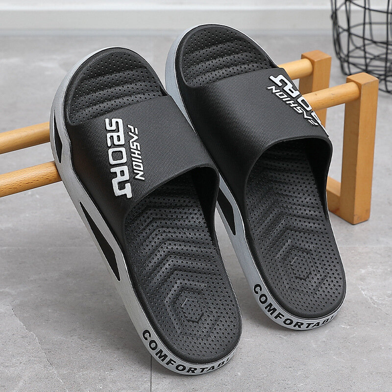 รองเท้าแตะด้านนอกไซส์ใหญ่50 51สำหรับผู้ชาย, รองเท้าแตะเดินชายหาด Sandal jepit Fashion ฤดูร้อนพื้นรองเท้าหนากันลื่นรองเท้าห้องน้ำแบบลำลองสำหรับใส่ในบ้าน