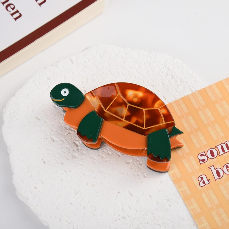 DuoShang-Pince à cheveux en acétate de tortue animale mignonne pour femmes et filles, pince à griffes écologique, accessoires de luxe, nouveau style