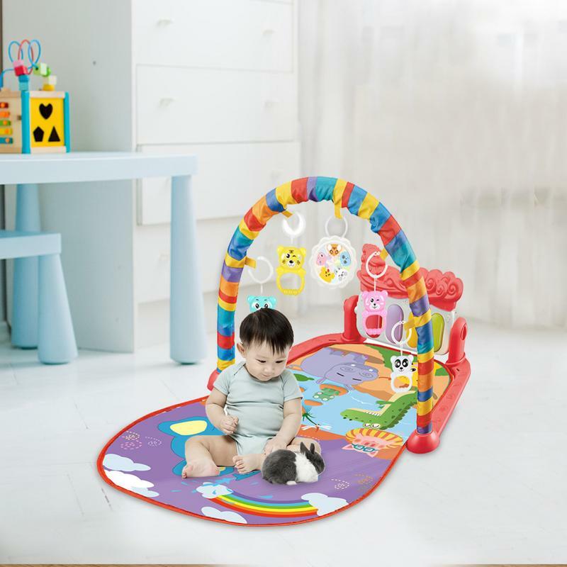 Piano antiderrapante grosso Kick and Play Gym para bebê, toque auditivo visual, desenvolvimento cognitivo para crianças e bebês