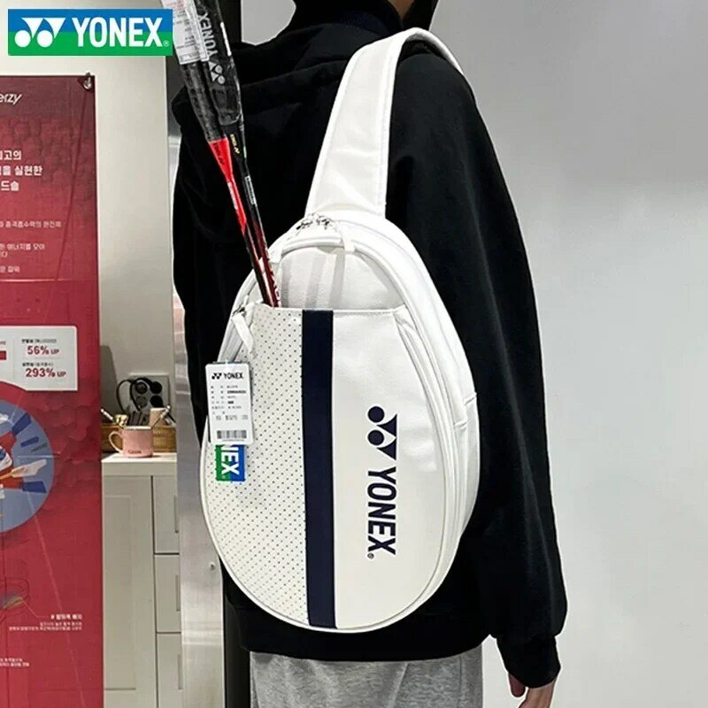 Новинка 2023, сумка Yonex для теннисной ракетки и бадминтона, 3 шт., компактная Легкая портативная белая нагрудная сумка через плечо