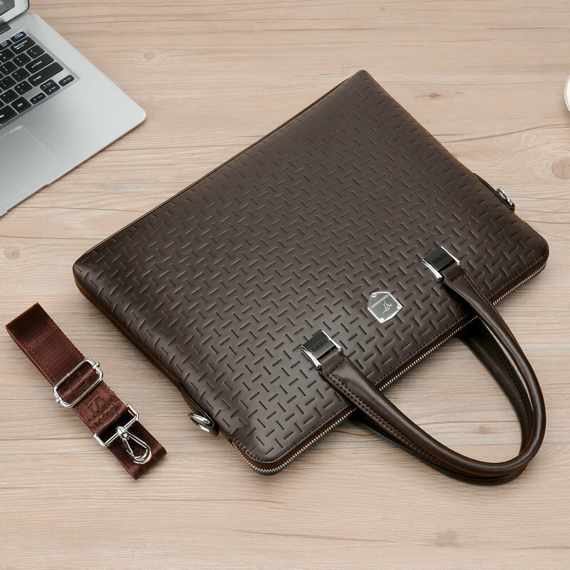 Business Leather Men's Briefcase Large Capacity Handbag High Quality Male Shoulder Messenger Bag Office Laptop Bag