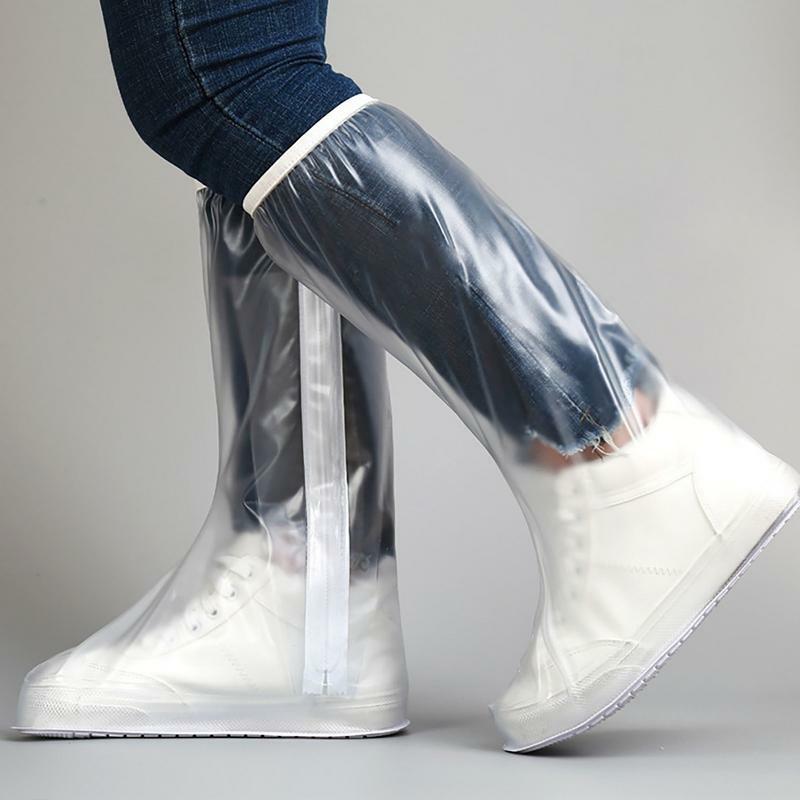 Cubierta impermeable para zapatos, protectores de calzado reutilizables, cubierta larga para Botas de lluvia, cubiertas antideslizantes para botas largas
