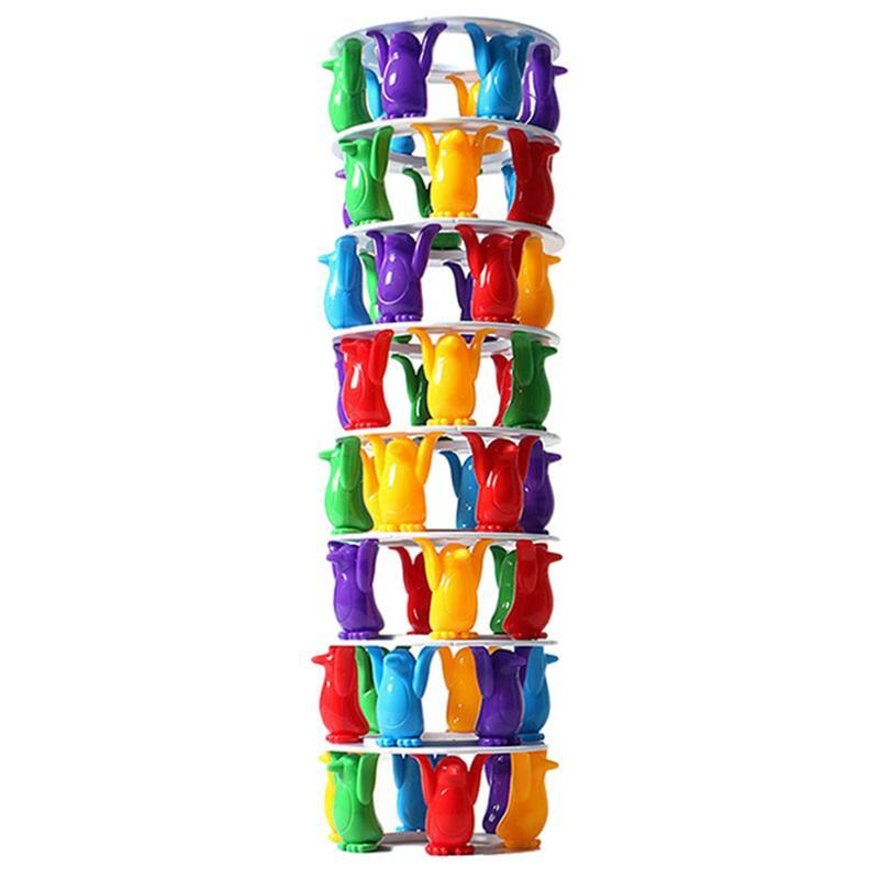 Kids Toys Penguin Tower Collapse Balance Game Family Party Interactive Table Game Crazy Penguin Crash Tower Thrill Challenge Toy