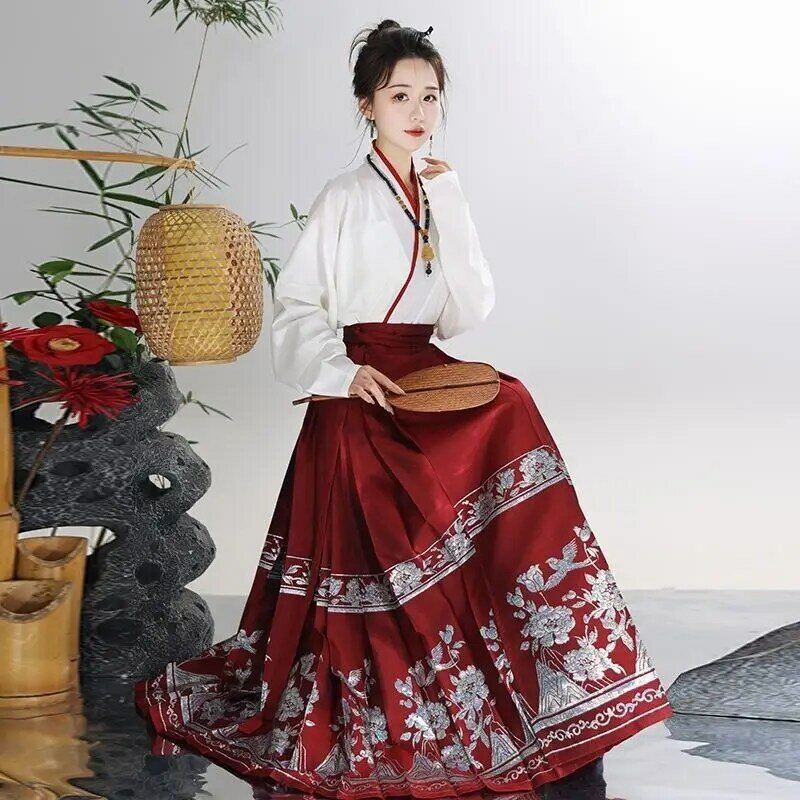 Vestido Hanfu estilo chinês, vestido princesa elegante, dança oriental antiga, traje cosplay tradicional, dinastia Ming