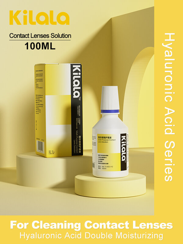 Kilala-Contact Lense Solution Cleaner, Liquid Lens Solution, Limpeza e Manutenção de Lentes de Contato, 100ml