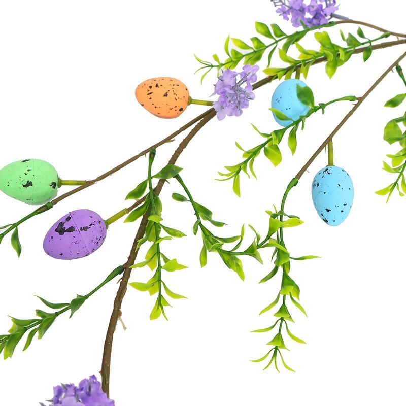 Guirnalda de vides de flores de Pascua, decoraciones de Pascua, guirnalda de huevos de Pascua artificiales