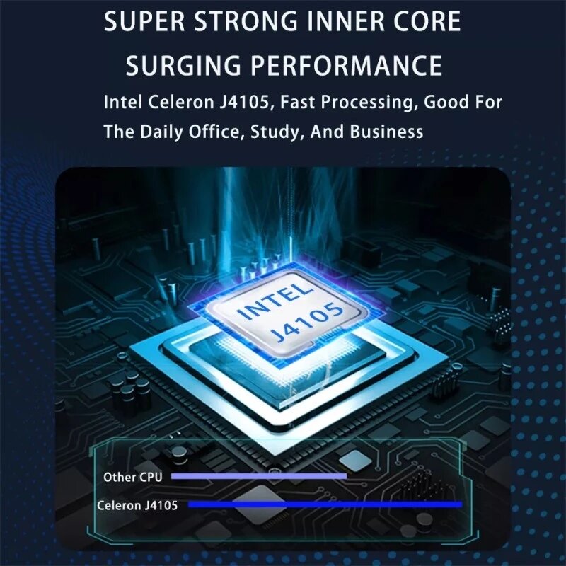 Laptop Intel J4105 DDR4 6GB RAM 14 Inci Murah + 1TB SSD Portabel Siswa Win 10 Notebook Layar FHD Komputer untuk Kantor Bisnis