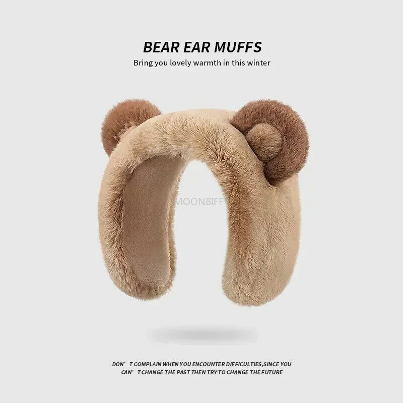 Cartoon Teddy Bear Warm Earmuffs for Women in Winter Cute Student Earmuffs Ear Protectors Cold Resistant Earmuffs ear warmers