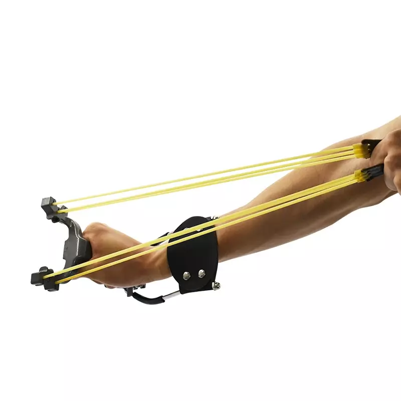 Potente fionda da caccia con supporto per il polso catapulta da tiro all'aperto con fascia elastica con fionda ad alta precisione
