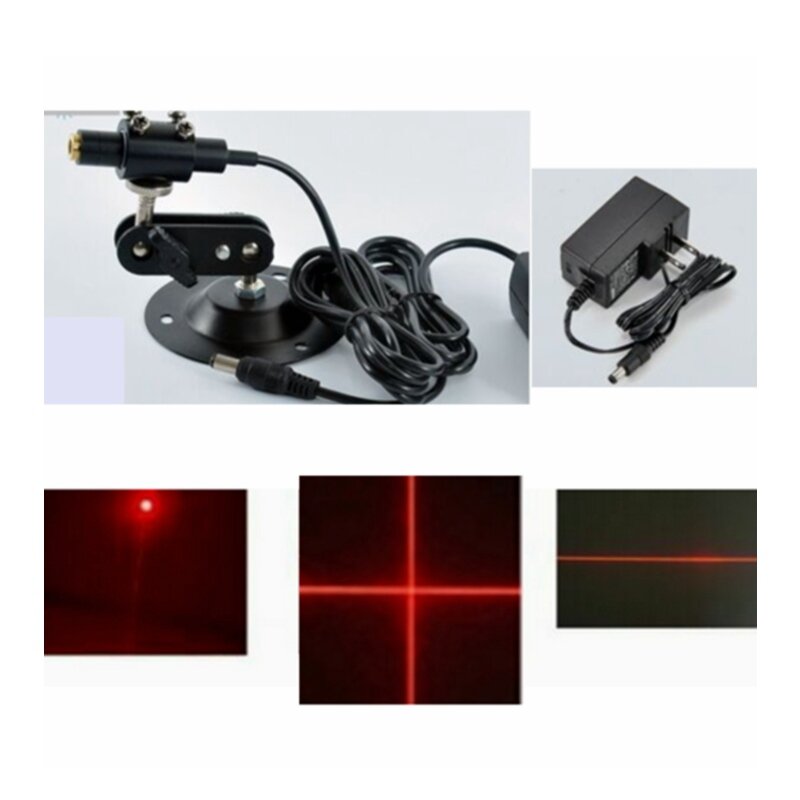 Modulo diodo Laser regolabile 650nm 5mw/10mw/20mw/50mw/80mw Dot/Line/Cross Red 12x55mm con adattatore e supporto