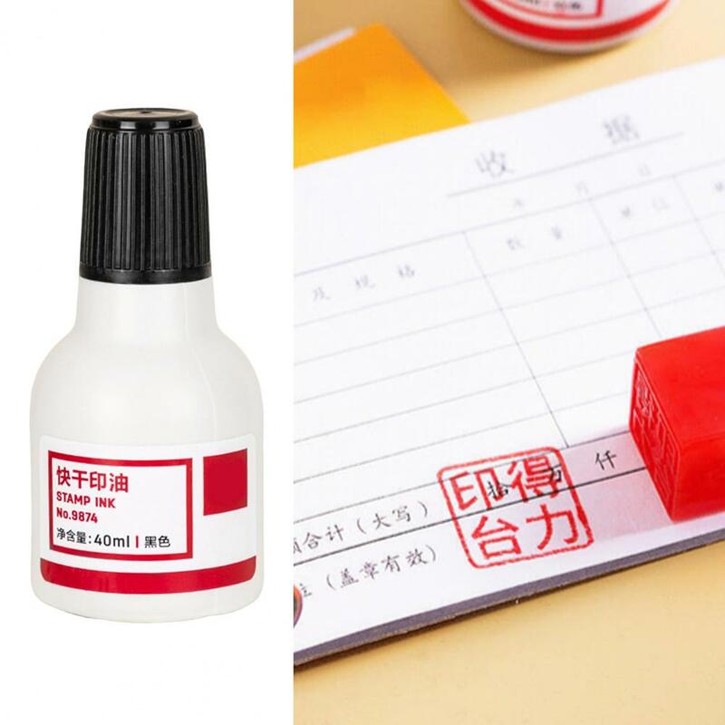 Stamp Refill Ink Vibrant Quick-drying Stamp Pad Refill Ink for Home School Office Long-lasting 40ml Ink for Self-inking Stamps