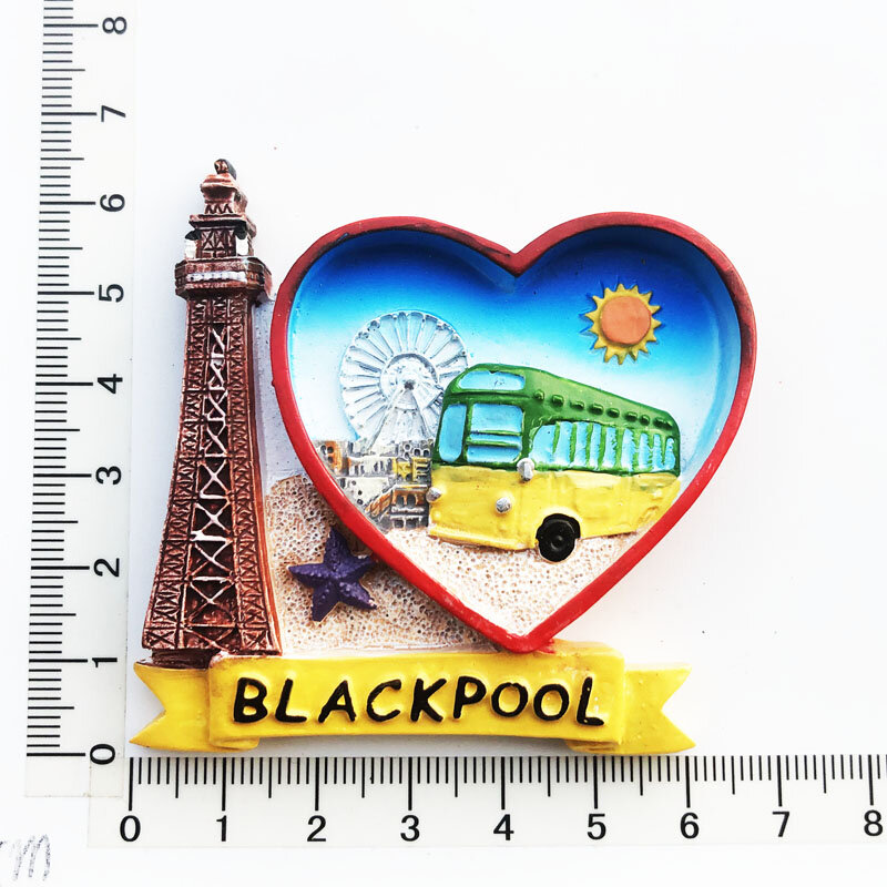 Aimant de réfrigérateur Blackpool, artisanat créatif, décoration de paysage culturel, autocollants de message, souvenirs de tourisme