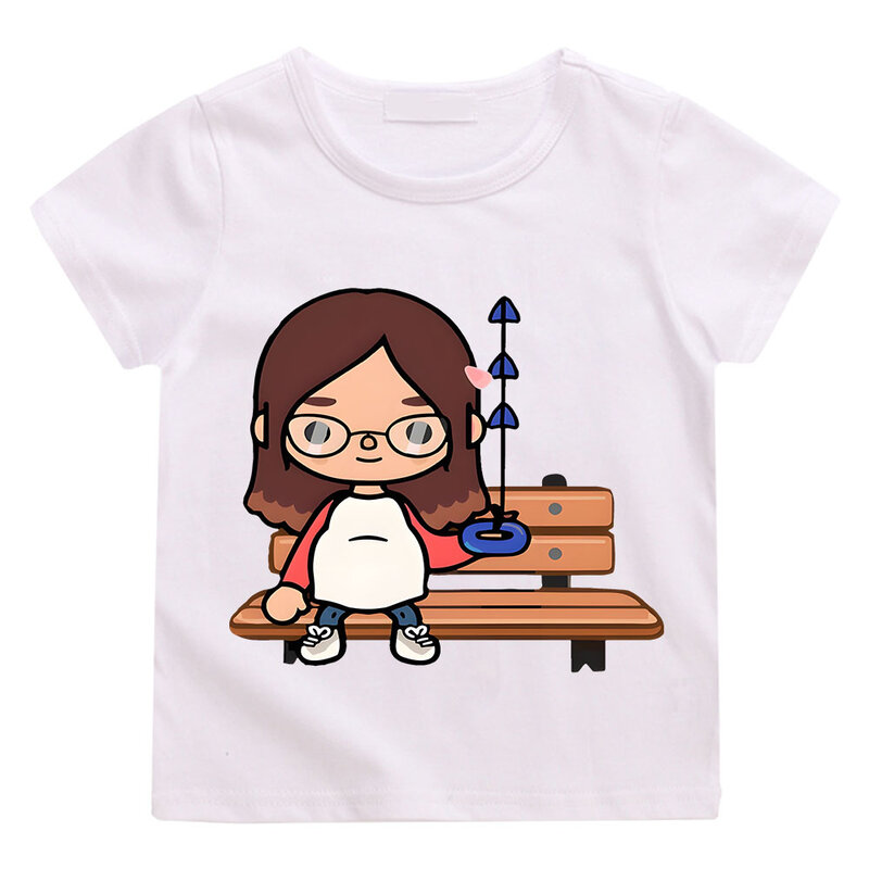 Toca Life World Print T-shirts para crianças, Desenhos animados bebê meninas roupas, Meninos verão manga curta camiseta, Crianças Tops Populares, Venda Popular, Hot Sales