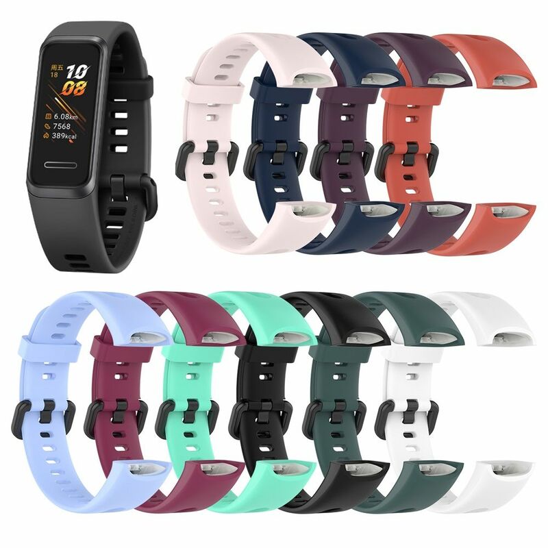 Pulseira de substituição de silicone para smartwatch, pulseira, pulseira esportiva, pulseira para Huawei Band 4, ADS-B29, Honor Band 5i, ADS-B19