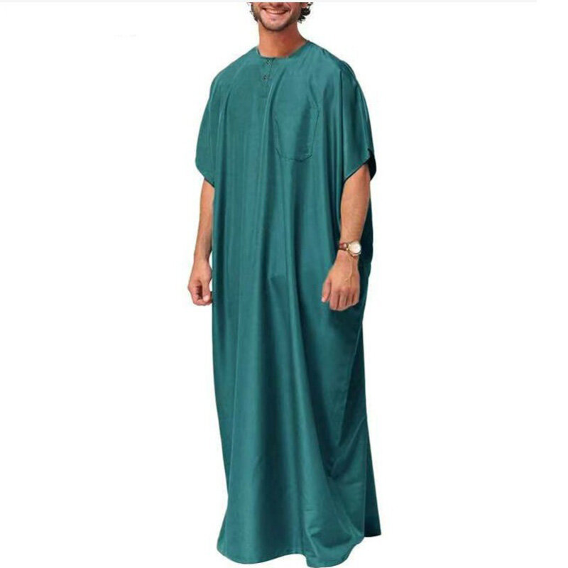 2024 nuovi uomini musulmani mediorientali arabi Dubai Dress Robe manica corta abito di lusso Pakistan marocchino musulmano abbigliamento uomo