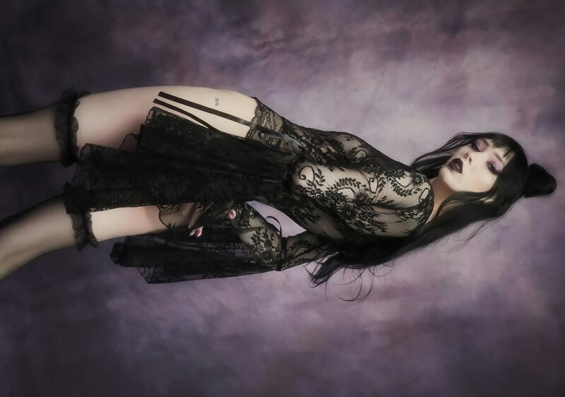 Rosetic Goth Vintage Lace Women body manica lunga svasata stampa scollo a v Pullovver stile gotico Sexy Lady Mesh body 2023