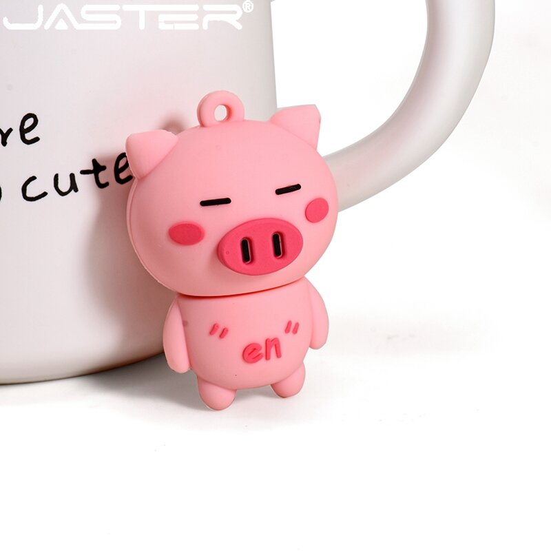 JASTER Cute Pink Pig USB 2.0 Flash Drives 64GB 32GB Presentes criativos Pen drive 16GB 8GB Memory stick Pendrive Presentes para crianças