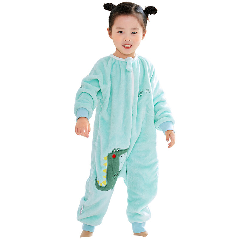 1 Tot 6 Jaar Winter Flanellen Kinderen Pyjama Slaapzakken Rompertjes Voor Jongens En Meisjes Eendelige Pakken Voor Thuiskleding