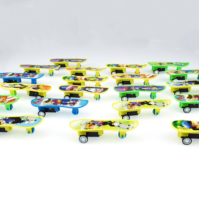 Mini coche de juguete con dibujos animados para niños, monopatín de 8,5 CM, 6 unidades