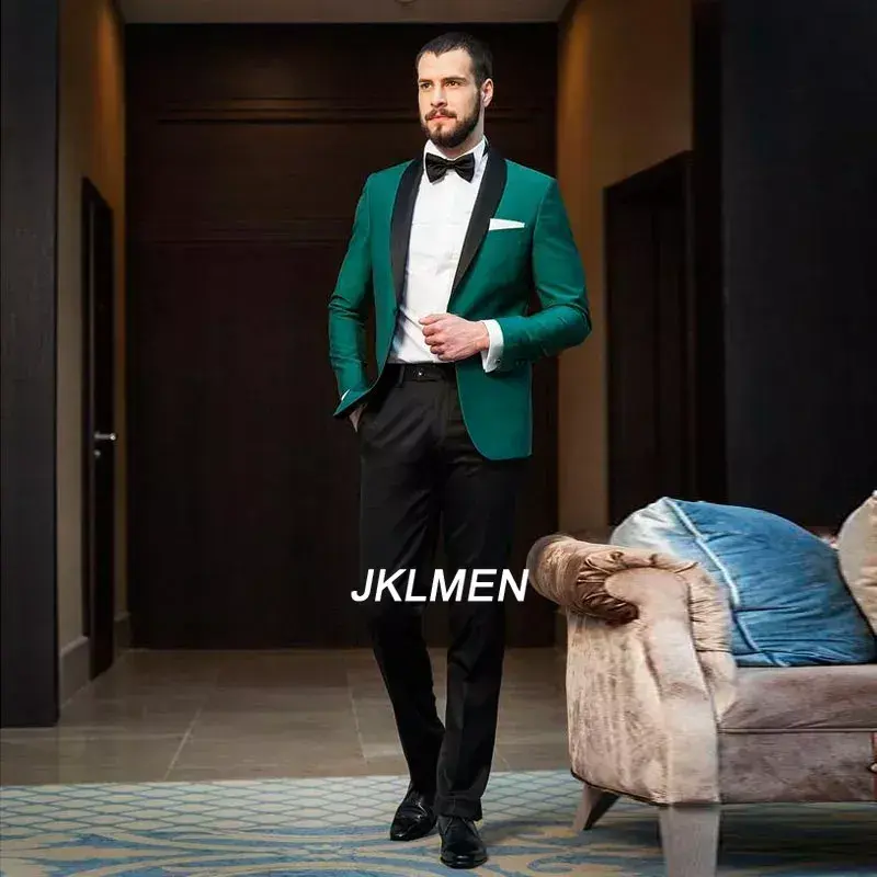 Mens Suits Slim Fit Groomsmen Wedding Tuxedos Two Pieces Designer Shawl Lapel Blazers Formal Suit With Jacket And Pants