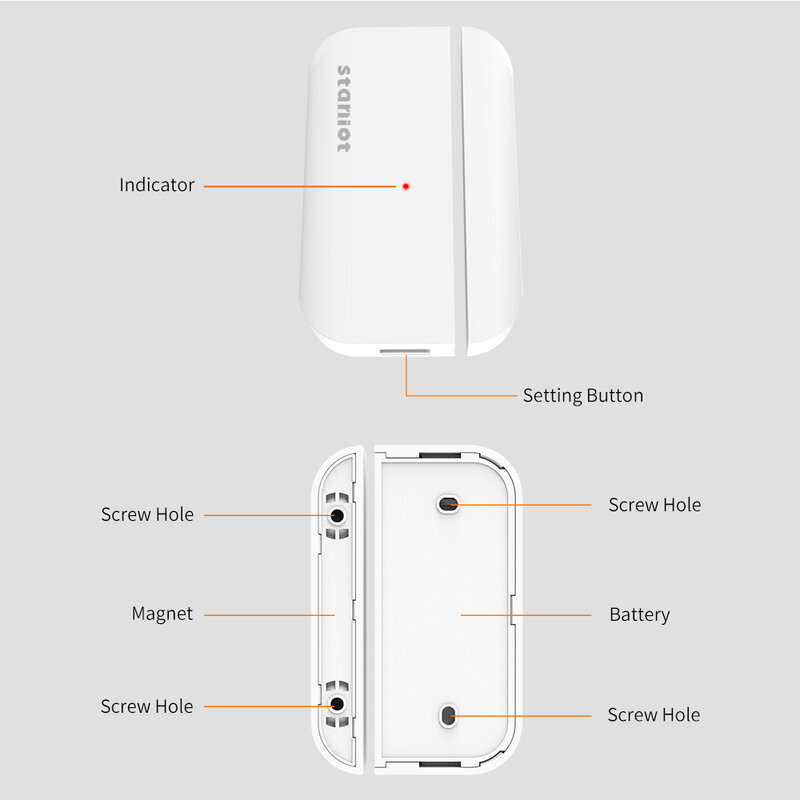 Staniot 5-Jaar Batterij Leven Contact Sensor Deur En Raam Open/Gesloten Detectoren 433Mhz Smart Home Draadloze magnetische Sensor